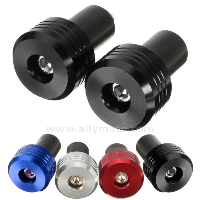 98 7-8 Inch Motorcycle Aluminum Handlebar Hand Grips End Cap Plugs Weights Sliders@2